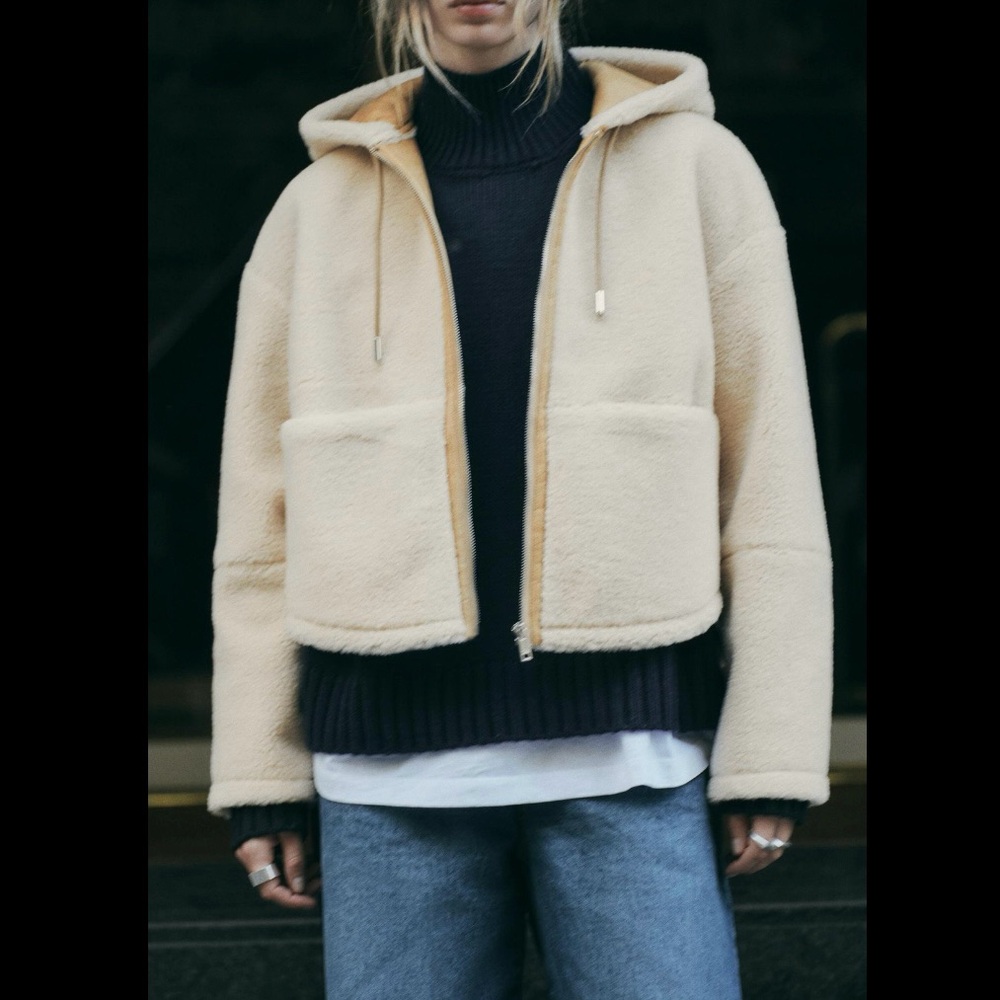 ZARA HOODED FLEECE JACKET